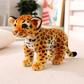 Realistic standing leopard plush toy with yellow spotted fur and soft fabric texture - Yellow Leopard / 26cm