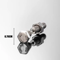 Punk-Stil Silber Edelstahl Schraubenbolzen-Ohrstecker mit A2-70 Gravur-Detail - Industrielles Schraubbolzen-Stil (S340)