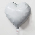 Single 18-inch heart-shaped aluminum foil balloon in metallic silver grey color - White