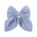 Floral chiffon large bow hair clip in light blue textured fabric with floral pattern - Light Blue Style (7)