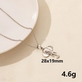 Collana con ciondolo a forma di elefante in acciaio inossidabile, 28x19mm, 4,6g - Elefante / Argento