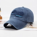 Washed cotton baseball cap with Always New York 3D embroidery and vintage finish - Adjustable / Navy Blue