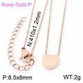 Minimalist heart pendant necklace in rose gold finish with dimensions for women - Rose Gold Necklace (KN233765-K)