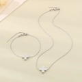 Set gioielli con collana e bracciale con ciondolo a croce in acciaio inossidabile argento - Set Acciaio (KS223543-Z)