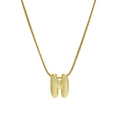 Elegant gold-tone initial H pendant necklace with sleek snake chain for women - Necklace - Letter H