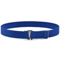 Adjustable blue elastic waist belt for children with dark grey metal T-hook buckle - Blue