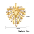 Colgante de corazón dorado con cristales blancos, medida 22x19mm y un peso de 2,8g - A0473-Colgante Radiante de Corazón Dorado