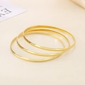 Three-piece stackable 3.6mm polished 18k gold plated stainless steel bangles set - Inner Diameter 68mm / Set of 3 / Gold