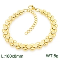 Bracciale a maglie d'oro 8mm in acciaio inossidabile con chiusura a moschettone regolabile - Oro (KB208515-ZCG)