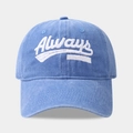 Berretto da baseball classico in cotone blu lavato con ricamo Always elegante - Regolabile / Azzurro