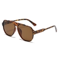 Occhiali da sole aviator oversize alla moda con montatura tartarugata e lenti marroni - C03 Montatura Leopardata Lenti Tè