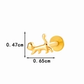 Gouden katvormige titanium oorsteker van 0,65 cm lang en 0,47 cm hoog, luxe uitstraling - Kattenvorm (T2525-4#) / Goud
