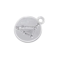 Detailed macro view of silver Capricorn constellation pendant with inlaid crystals - Silver Capricorn