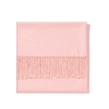 Pink cashmere texture scarf for winter with soft tassels and solid color design - Baby Pink