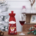 Christmas burlap wine bottle cover featuring a 3D snowman with plaid hat and snowflake accents - Hemp Fabric / Red Snowman