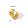 Vergoldeter Edelstahlring mit unregelmäßiger Hammerschlagstruktur und breitem Design - Unregelmäßiger Lava-Stil (YYR023194)