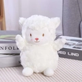 Cute white plush sheep toy with pink embroidery and soft texture for home decor - Standing White Sheep
