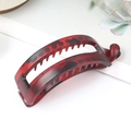 Banana hair clip for ponytail in stylish red and black leopard print matte finish - Red Leopard Print