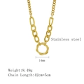 Minimalistische goldene Edelstahl-Kette mit 14mm unregelmäßigem Ringanhänger für Damen - Gold