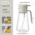 700ml gray glass oil sprayer and dispenser bottle for cooking and air fryer use - 700ml / Smoke Grey
