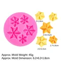Molde de silicona rosa con 6 cavidades de estrella para chocolate y fondant - Estilo Azúcar Proteica de 5 Cavidades (15-582) / Rosa