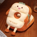 Orangefarbenes Plüsch-Mittagsschlafkissen in Toastform mit I'M TOAST Stickerei und Loch - V-förmiges Mittagsschlafkissen - Süßer Toast