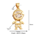 Golden little boy charm pendant with white cubic zirconia inlay for DIY jewelry making - Gold Boy Pave (K303116-Gold)