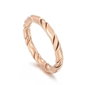 Elegant twisted rope ring in rose gold finish with minimalist double layer crossover design - US 6 / Style B Braided (KR104732-KFC) / Rose Gold