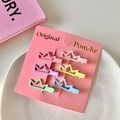 Set di 6 mini mollette per capelli a forma di corona in colori pastello per bimbe - Corona Macaron