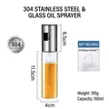 100ml stainless steel and glass oil sprayer bottle with funnel and clear measurement markings - 304 Nozzle Glass Model