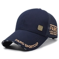 Berretto da baseball blu navy traspirante con ricamo sportivo dorato e fibbia in metallo - Regolabile / Blu navy