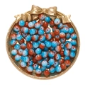 Blue and red gradient glass beads in a decorative tray for DIY jewelry making - Opaline Glaze Bead - Blue Red