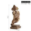 Sculpture Silence est d'Or en résine dorée rétro de 27cm de hauteur et 9cm de base - Or-Moyen-Le Silence est d'Or