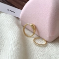 French style 18k gold plated star open ring set with elegant white pearls for women - Gold Teardrop Row Pearl 2-Piece Set