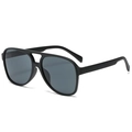 Occhiali da sole stile aviator classici con montatura nero opaco e lenti grigio scuro unisex - Montatura nero sabbia lenti grigie