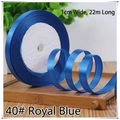 1cm royal blue satin ribbon for gift wrapping, 22m length roll for DIY hair braiding - 40# Royal Blue