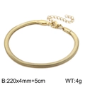 Minimalist 4mm flat gold snake chain bracelet with 22cm length and adjustable lobster clasp - 4mm x 22cm + 5cm / Gold