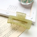 Pince à cheveux rectangulaire évidée minimaliste en vert avocat translucide - Vert Gelée