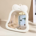 Miroir de maquillage blanc en forme de nœud pour bureau, cadre décoratif mignon et élégant - Blanc