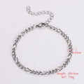 Dettaglio del bracciale Figaro in argento da 4,5 mm con specifiche di lunghezza e peso - Bracciale