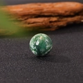 Green and white natural stone sphere bead 20mm for DIY jewelry and feng shui decor - 20*20mm / Tree Agate