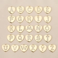 Lot de 26 pendentifs cœur dorés avec lettres A-Z serties de zircons brillants - Lettre A / Or