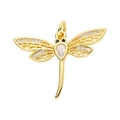 Macro detail of a gold dragonfly charm with inlaid cubic zirconia and hollow wings - Hollow Pear Shape Zircon Dragonfly Style (26)