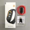 Smart Band 8 kit with black unit, extra red strap, charging cable and manual - M8 USB Model - Red (Hryfine)