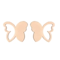 Dettaglio di orecchini a lobo a farfalla in oro rosa con design di ali traforate - Oro Rosa