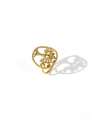 Primer plano del anillo árbol de la vida en acero chapado en oro 18k y borde trenzado - Abierto Ajustable / Árbol de la Vida Calado