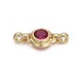 Connettore per gioielli in oro con zircone rosso tondo per design di bracciali DIY - Connettore Rotondo / Oro-Zirconia Rossa