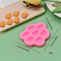 Pink silicone mold with seven leaf shapes for fondant and resin crafts, includes dimensions - Leaf Style (1)