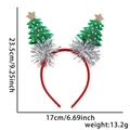 Cerchietto natalizio con alberi verdi glitterati su fascia rossa con specifiche taglia - Stile Albero Pallina di Natale