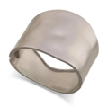 Detailed macro shot of the brushed matte silver metal cuff bracelet with hinge closure - Brushed White K / Brushed Finish